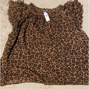 Cheetah print sheer top